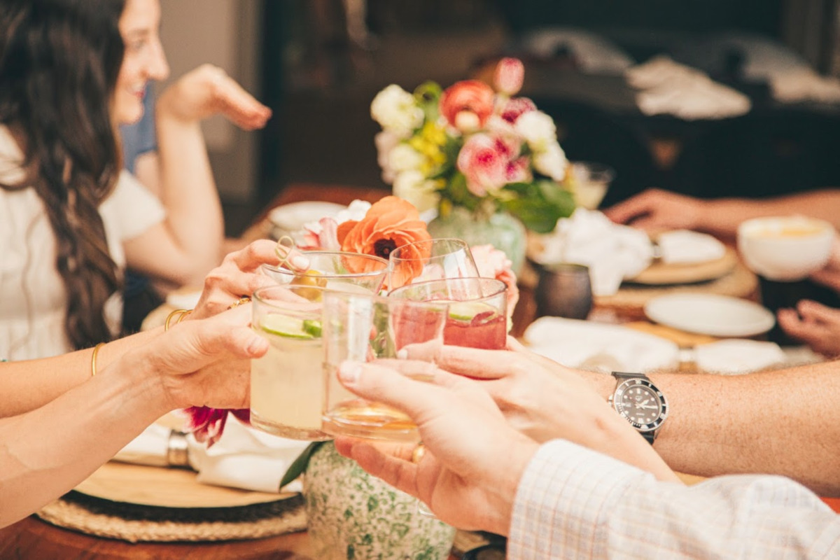 Guests drinking cocktails